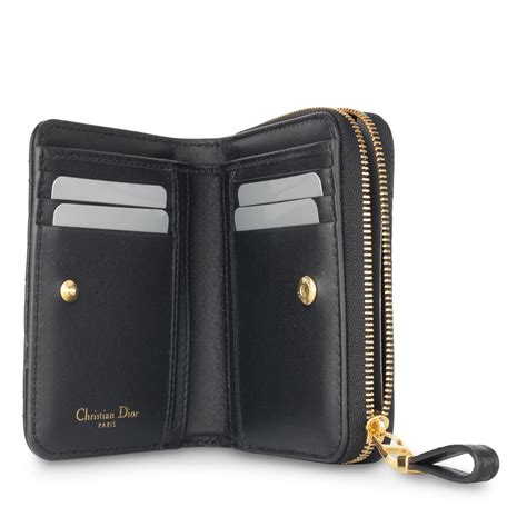 dior caro compact zipped wallet